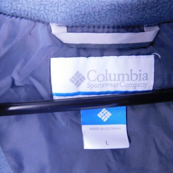 Columbia Boys Jacket Size Large Hood Full Zip Gray Black Youth Pockets - Picture 3 of 5